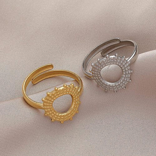 Anéis de cobre de anel aberto de aço titânio de cor sólida da moda