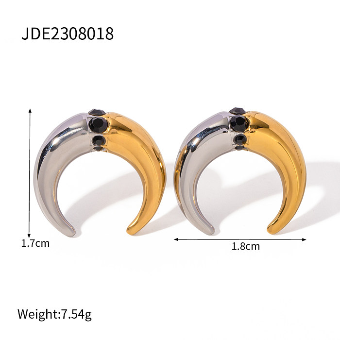 IG Style Horns Edelstahl-Beschichtung, 18 Karat vergoldete Ohrringe-Halskette