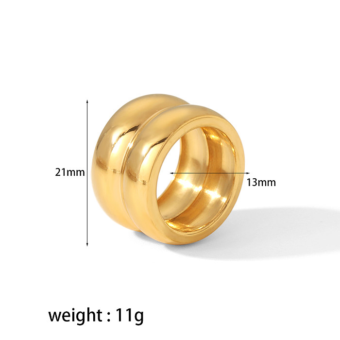 Elegant Circle Stainless Steel Polishing Plating 18K Gold Plated Rings