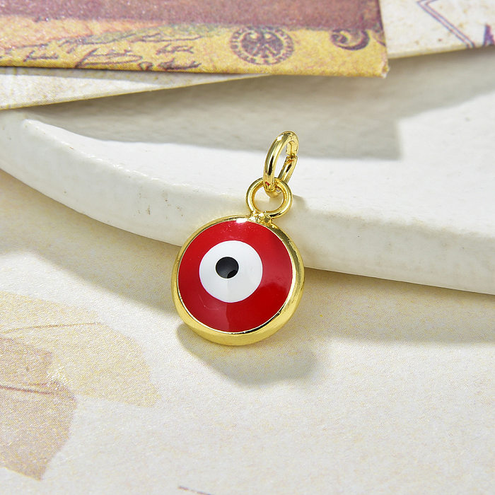 Fashion Devil'S Eye Copper Enamel Pendant Necklace