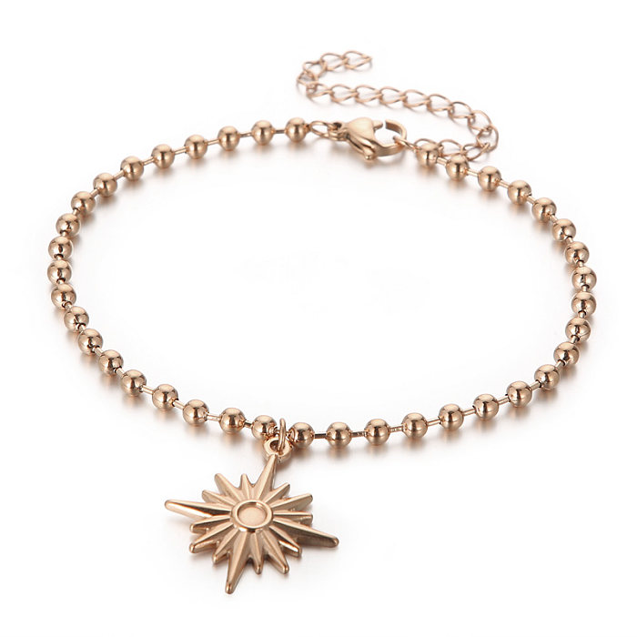Collier de bracelets plaqué or 18 carats en acier inoxydable avec étoile de style simple et décontracté