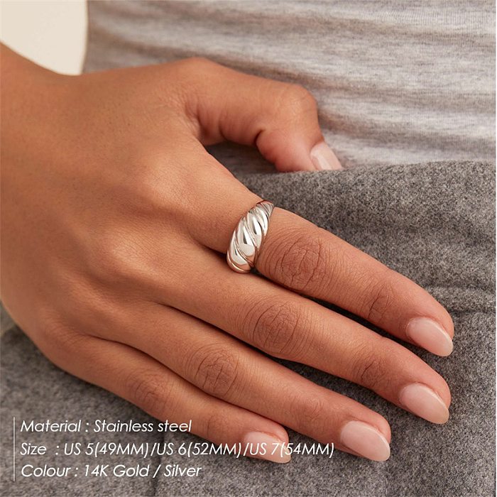 Fashion Solid Color Stainless Steel Plating Rings 1 Piece