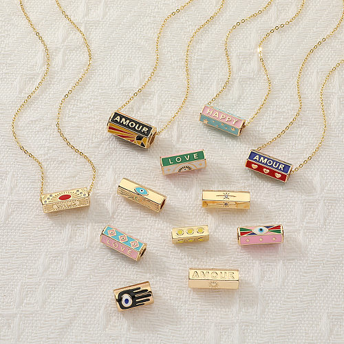 Modische Halskette mit Buchstaben-Kupfer-Anhänger, 1 Stück