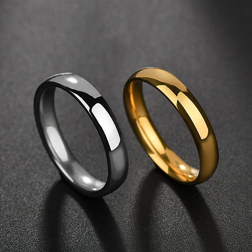 Fashion Solid Color Stainless Steel Plating Rings 1 Piece
