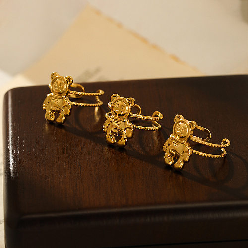 Fashion Bear Stainless Steel Gold Plated Open Ring