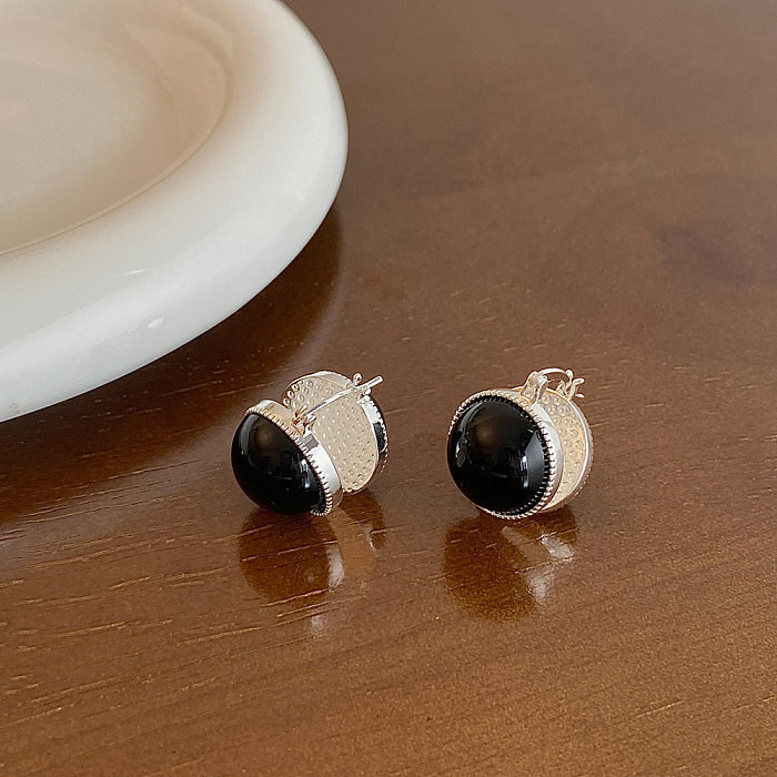1 Pair Basic Modern Style Geometric Plating Inlay Copper Artificial Gemstones Earrings