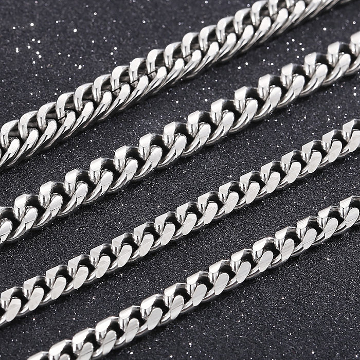 Collier de bracelets de chaîne en acier inoxydable de couleur unie de couleur unie