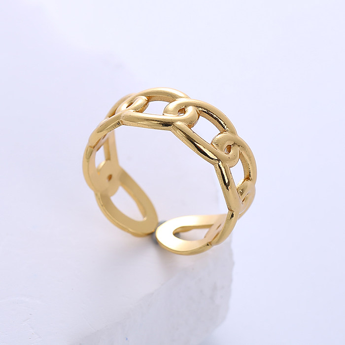 Casual Simple Style Star Heart Shape Stainless Steel Plating 18K Gold Plated Open Rings
