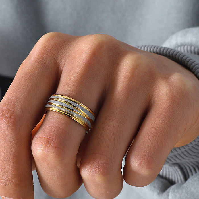 Simple Style Geometric Stainless Steel Rings Plating Stainless Steel Rings 1 Piece
