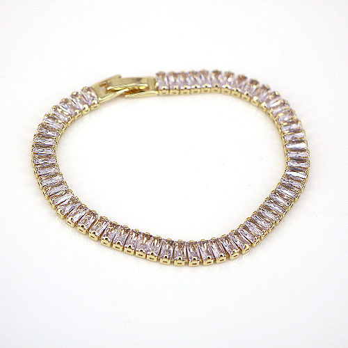 Nouveau Bracelet en cristal de couleur plaqué or 18 carats en cuivre incrusté de Zirconium