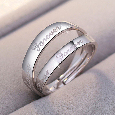 1 par de anel aberto de zircão com incrustações geométricas românticas de cobre