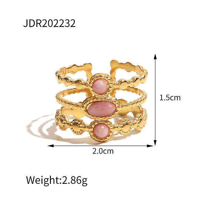 Glam Geometric Stainless Steel Plating Open Ring