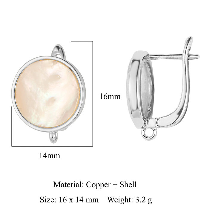 1 paire de clous d'oreilles en cuivre, pierres précieuses artificielles, Style Simple, feuille en forme de cœur, incrustation
