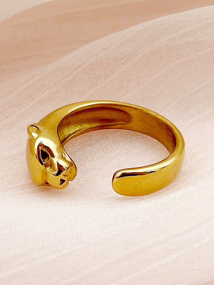 Anéis abertos folheados a ouro de aço inoxidável animal de Streetwear a granel