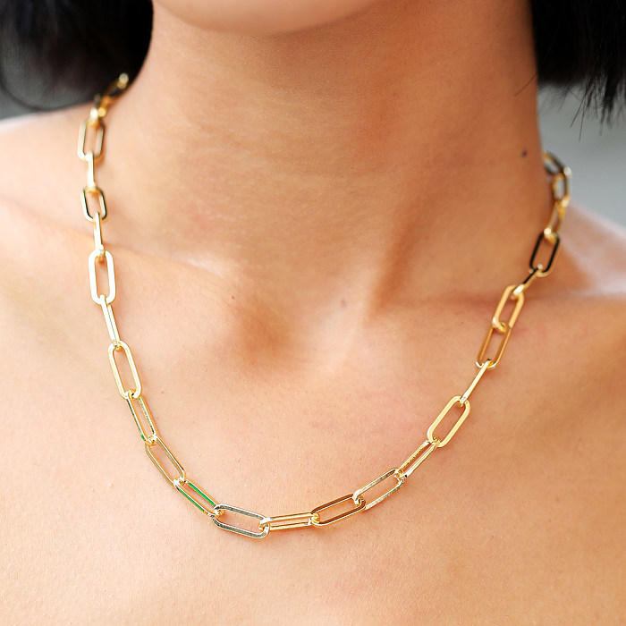 Conjunto de joias banhadas a ouro 18K casual estilo simples estilo legal cor sólida