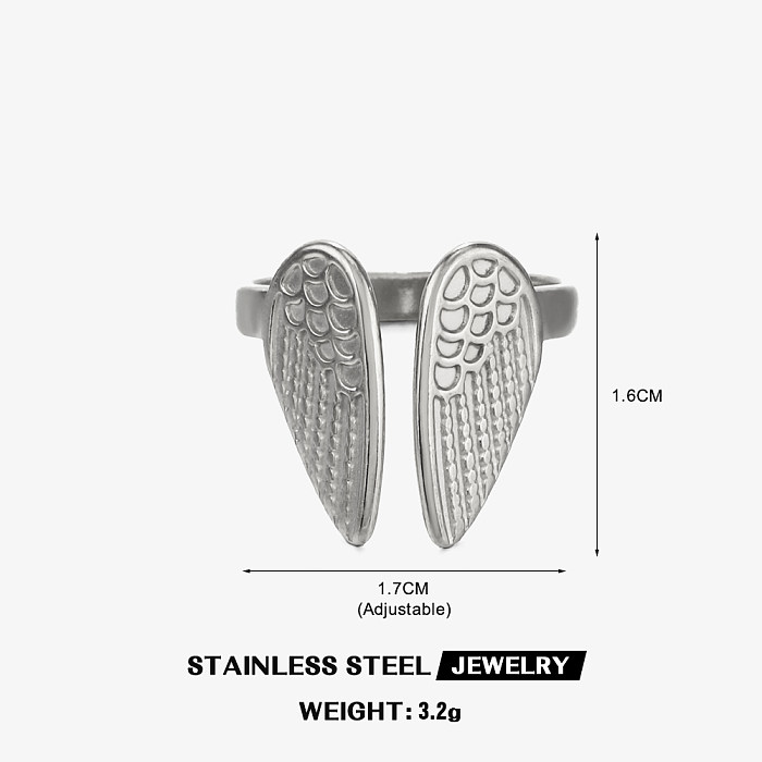 L'acier inoxydable d'ailes de Streetwear de style moderne plaquant les anneaux ouverts plaqués par or 18K