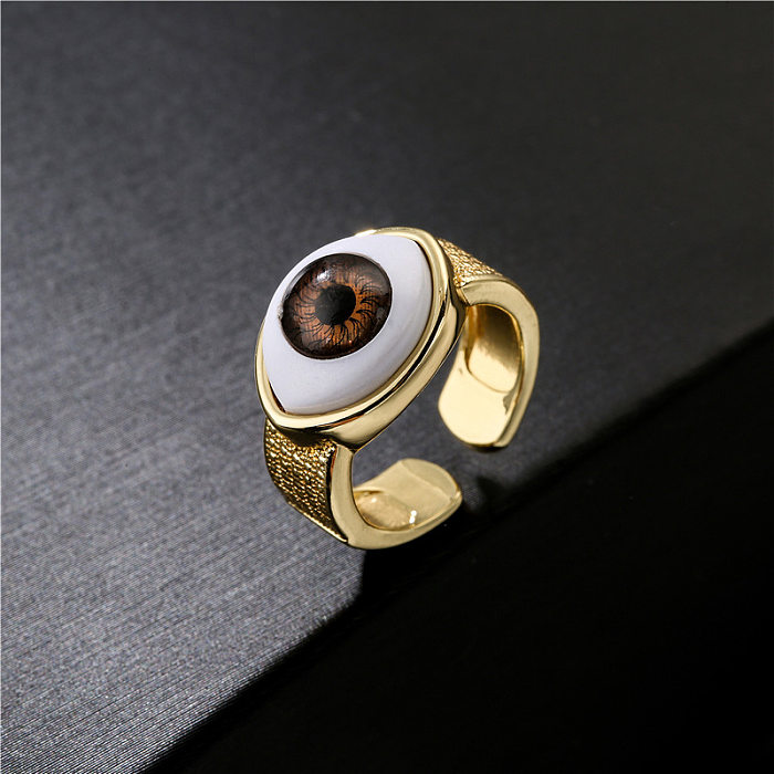 Großhandel mit verkupfertem dreidimensionalem Devil's Eye Ring-Schmuck