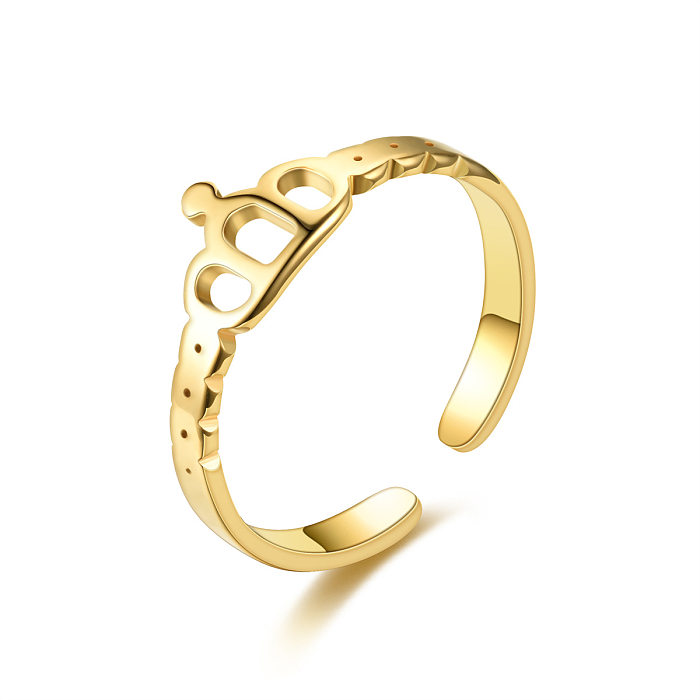Modeschmuck, verstellbarer einfacher Ring aus 18-karätigem Gold aus Titanstahl
