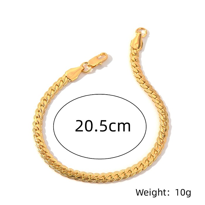 Simple Style Solid Color Copper Plating Gold Plated Silver Plated Bracelets