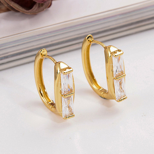 1 Pair IG Style Vintage Style Glasses Plating Inlay Copper Zircon 18K Gold Plated Earrings