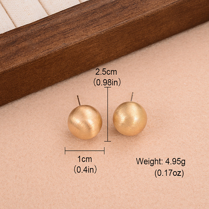 1 Pair Fashion Round Plating Copper Gold Plated Ear Studs