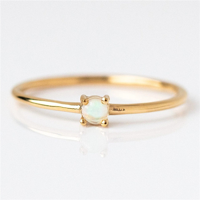 Simple Style Geometric Copper Gold Plated Artificial Pearls Rings