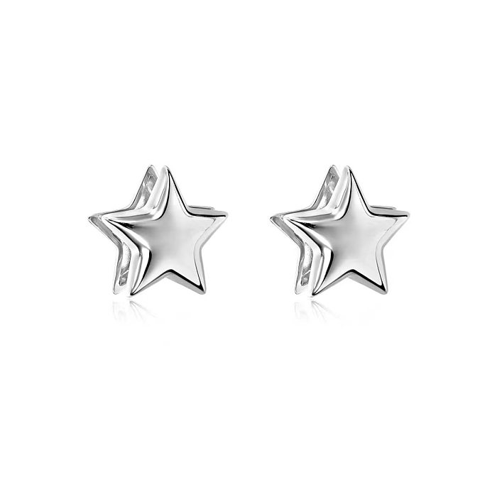 Fashion Star Copper Ear Studs Plating Copper Earrings