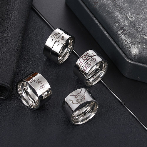 Fashion Couple Rings Heart Titanium Steel Ring