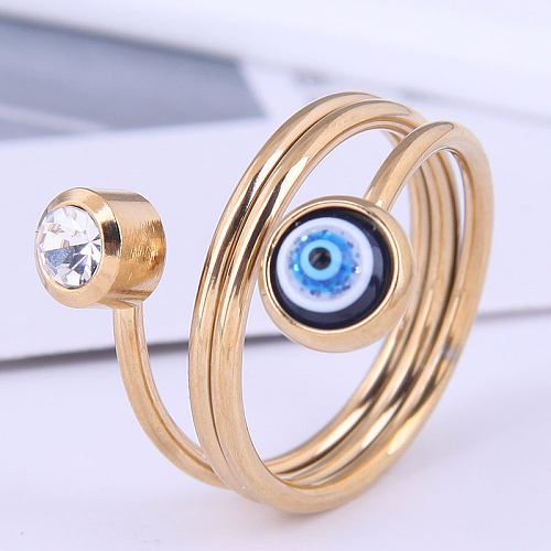 Steel Fashion Hip Hop Devil's Eye Edelstahl Einfacher Ring