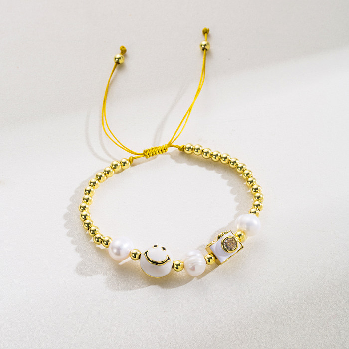 1 pièce mode œil du diable corde cuivre perlé émail placage Bracelets