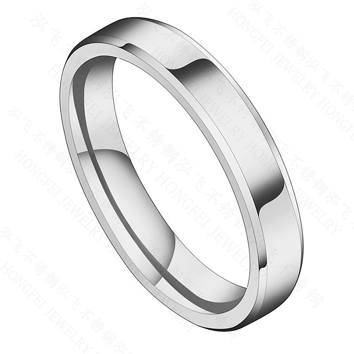 Titanium&Stainless Steel Simple Geometric Ring  (Black-5) NHHF1239-Black-5
