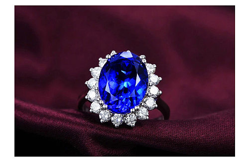 Anéis de cobre ovais da moda embutidas com pedras preciosas artificiais Anéis de cobre