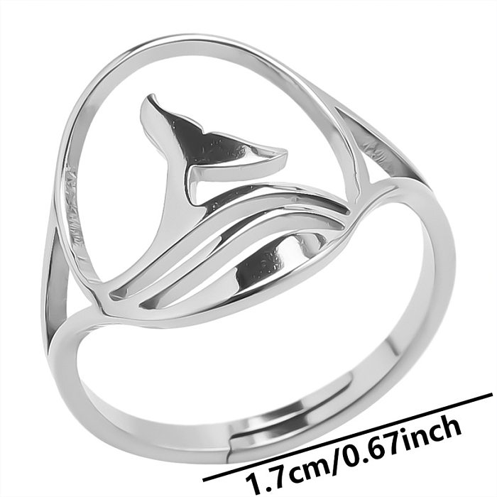 Wholesale Simple Style Fish Tail Stainless Steel Open Rings