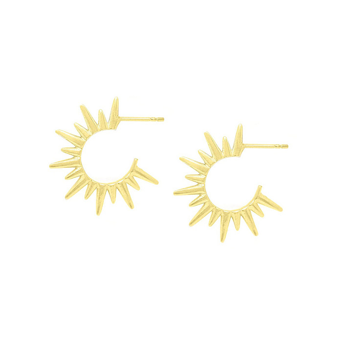 1 Pair Retro C Shape Plating Rivet Copper Gold Plated Silver Plated Ear Studs