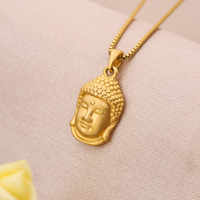 Halskette mit Buddha-Kupfer-Anhänger im klassischen Stil