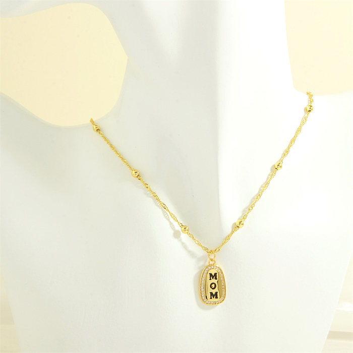 Collar colgante de Zircon plateado oro 18K del cobre XNUMXK de la letra lujosa elegante a granel