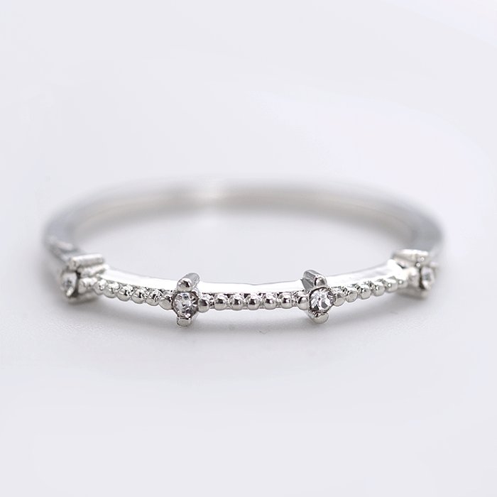 Bague de Style coréen Simple, 4 petits diamants cassés, bijoux exquis, vente en gros