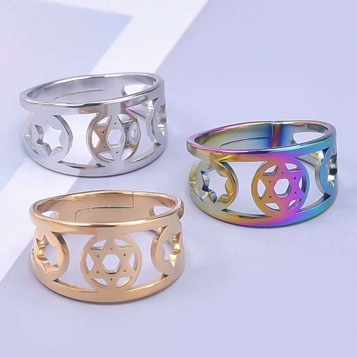Commute Star Stainless Steel Plating Gold Plated Rings
