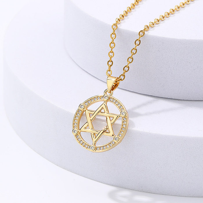 Fashion Star Copper Necklace Inlay Rhinestone Stainless Steel Necklaces