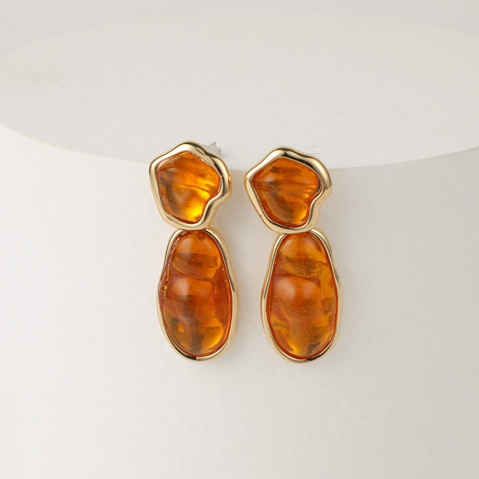 Fashion Geometric Copper Earrings Zircon Copper Earrings