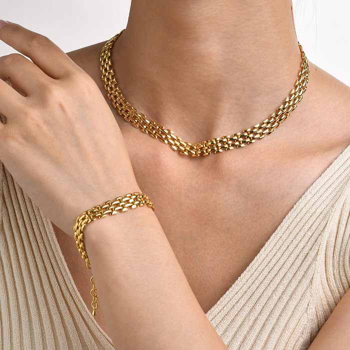 Fashion Geometric Copper Gold Plated Necklace