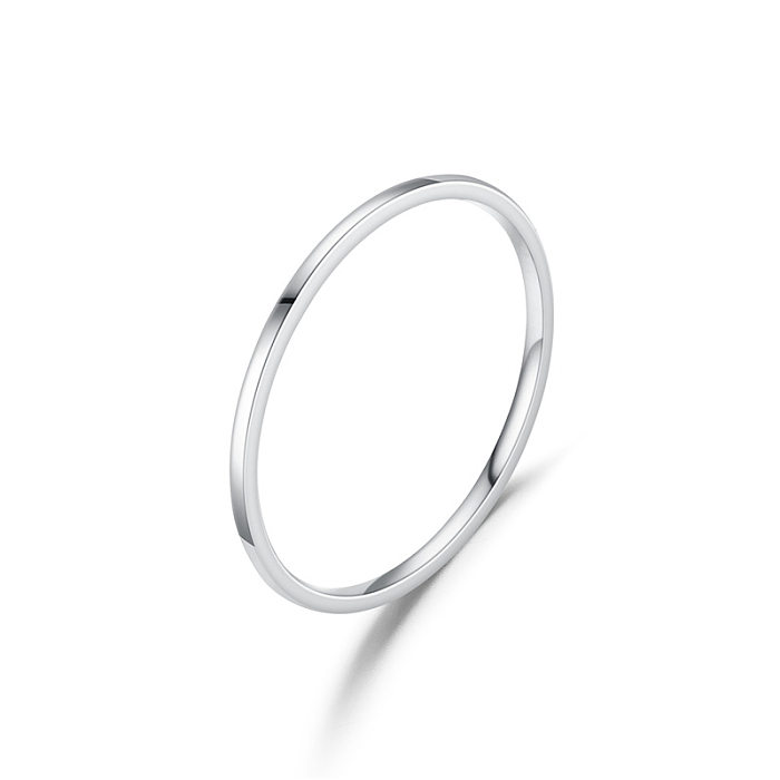 Anneau de Surface à Arc lisse en acier inoxydable Extra-fin de 1mm, anneau de Joint Simple en acier titane or Rose