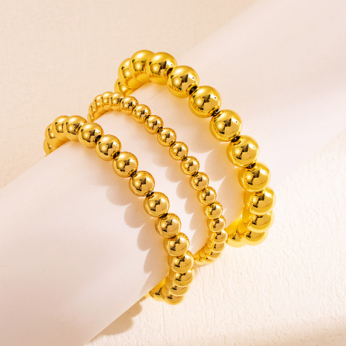 Bracelets plaqués or 18 carats en cuivre rond de style classique INS en vrac