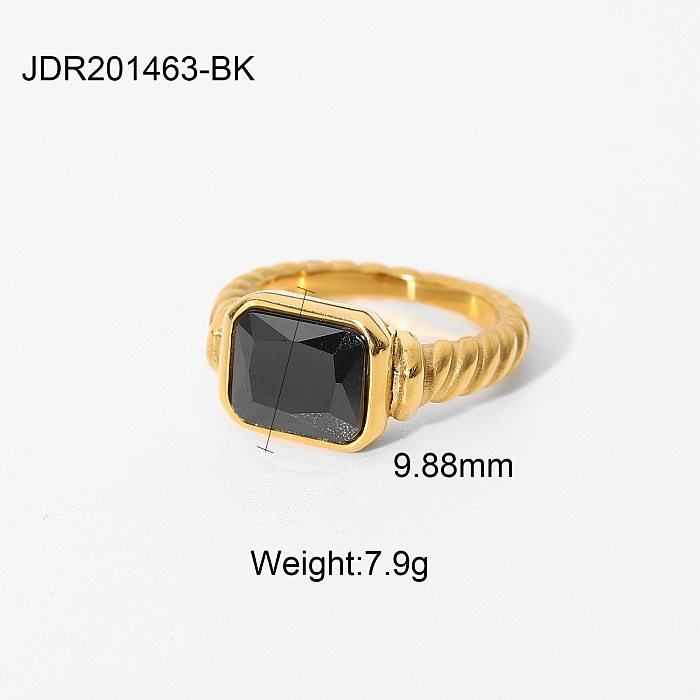 jewelry Wholesale Jewelry Fashion Trend Geometric Zircon Stainless Steel Ring