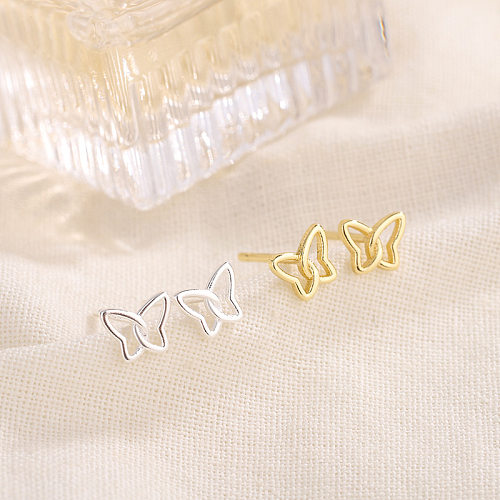 Fashion Butterfly Copper Plating Ear Studs 1 Pair