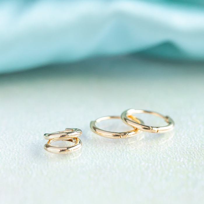 Simple Smooth Circle Gold Plated Copper Ear Buckle Wholesale jewelry