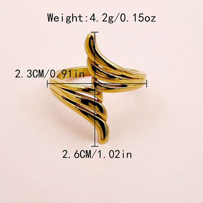 Style Vintage Style Simple ailes de Style romain placage en acier inoxydable anneaux plaqués or