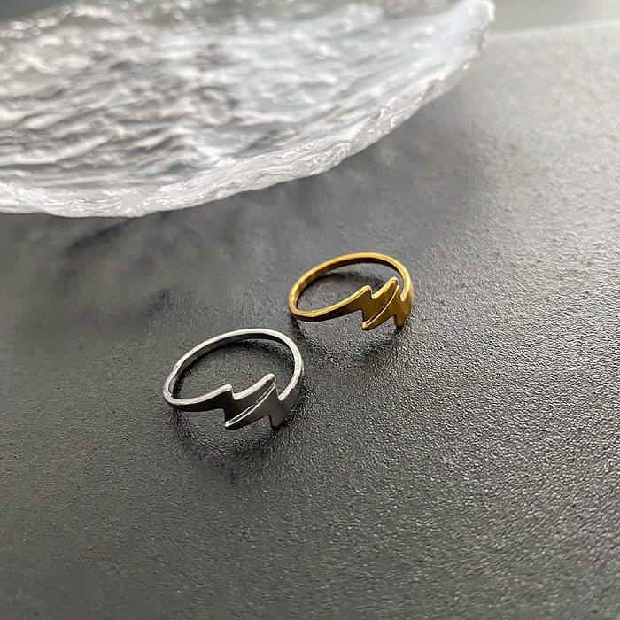 1 Piece Simple Style Geometric Titanium Steel Rings