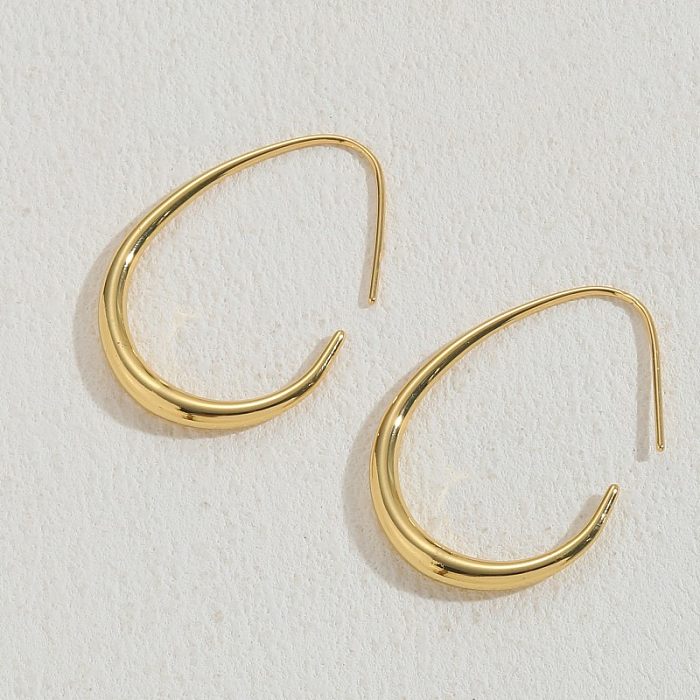 1 Pair Luxurious Solid Color Plating Inlay Copper Zircon 14K Gold Plated Ear Studs