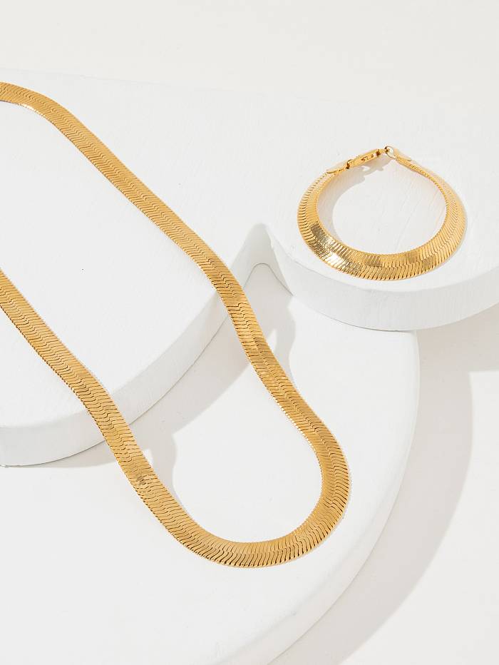 Collier de bracelets plaqué or 18K de placage de cuivre de couleur unie de style simple